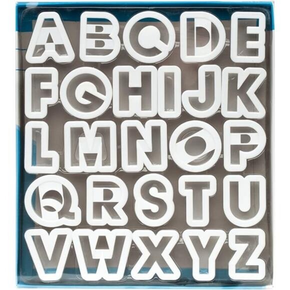 Ateco Alphabet Cookie Cutter Set,White 2-Inches - Picture 2 of 2
